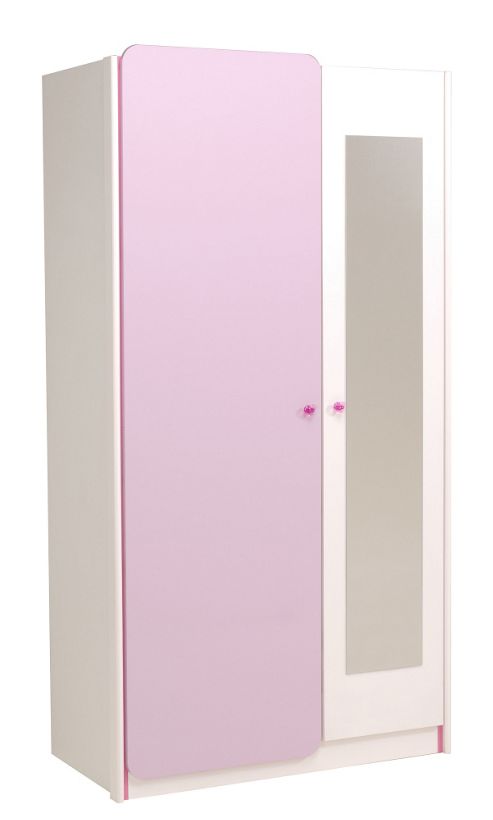 Image of Parisot Mademoiselle Two Door Wardrobe In Purple / Megeve White