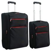 Tesco 2-Wheel Ultra Lightweight Suitcase, Black Set of 2