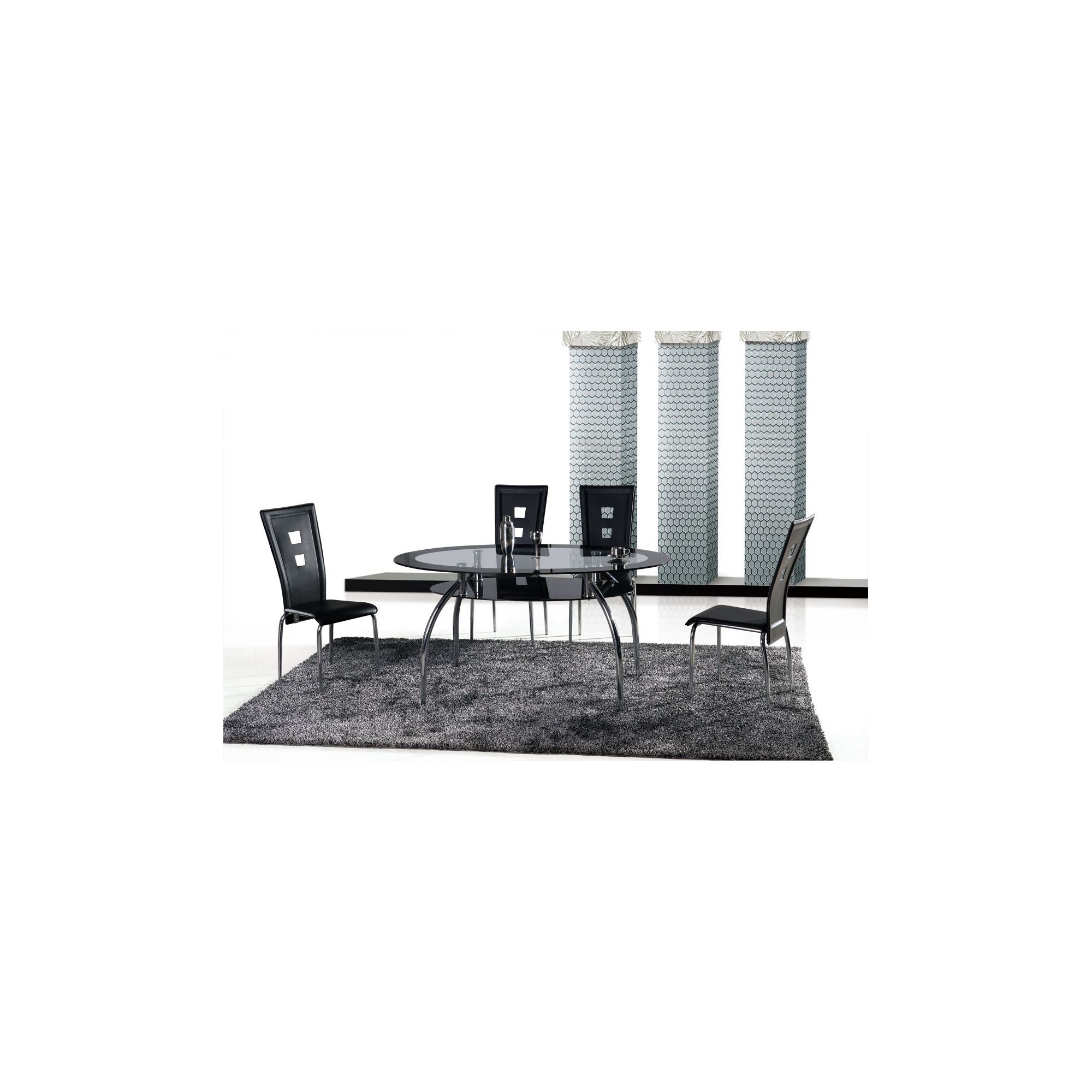 Ideal Furniture Vegas Dining Table Set with Four Chairs - Brown at Tesco Direct