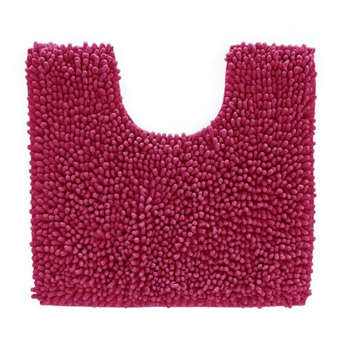 Image of Catherine Lansfield Microfibre Chenille Pedestal Mat - Raspberry