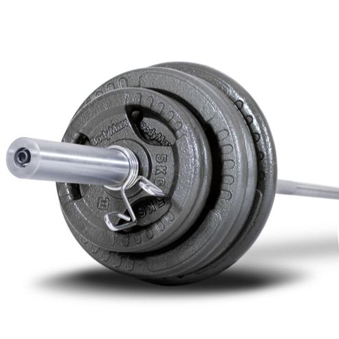 Image of Bodymax 100kg Olympic Cast Tri-grip Barbell Kit With 7ft Bar