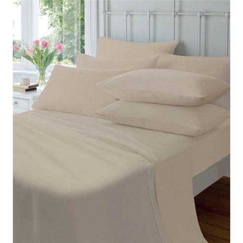 Image of Catherine Lansfield Home Cosy Corner 145gsm Plain Dyed Flette Pillowcases Natural