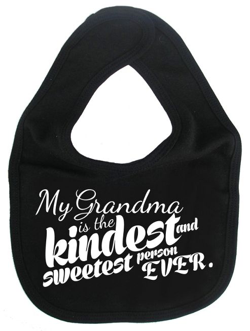 Image of Dirty Fingers My Grandma Is The Kindest Baby Bib Black