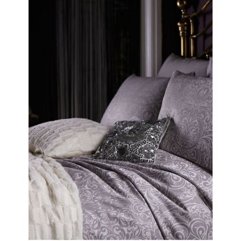 Image of Biba Scroll Jacquard Oxford Pillowcase Pair In Silver