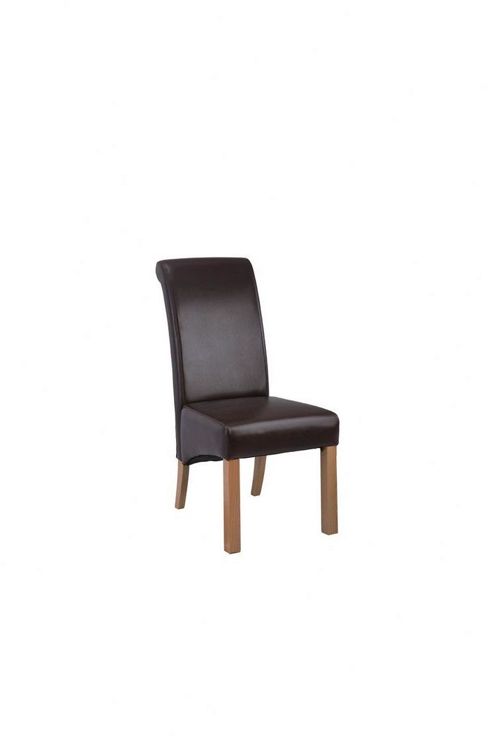 Image of Oakinsen Debbie Leather Chair In Dark Brown (set Of 2)