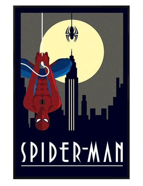 Image of Gloss Black Framed Marvel Deco Spider-man Poster