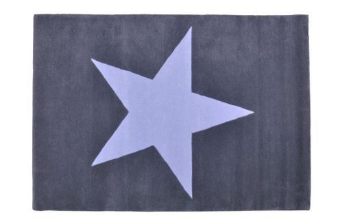 Image of Lorena Canals Star Dark Grey And Blue Children's Rug - 140 Cm W X 200 Cm D (4 Ft 9 In X 6 Ft 6.5 In)