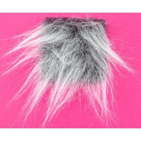 Image of Fur Fabric Long Hair Black/gr