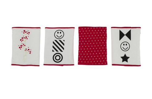Image of By Carla Raspberry Bloom Room Polka Dot Bumppies (set Of 4)