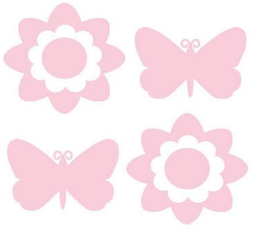 Image of Butterfly And Flower, 4 Large Stickers
