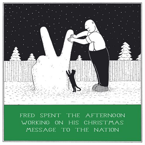 Image of Holy Mackerel Greeting Card - Christmas Card - Message To The Nation At Xmas