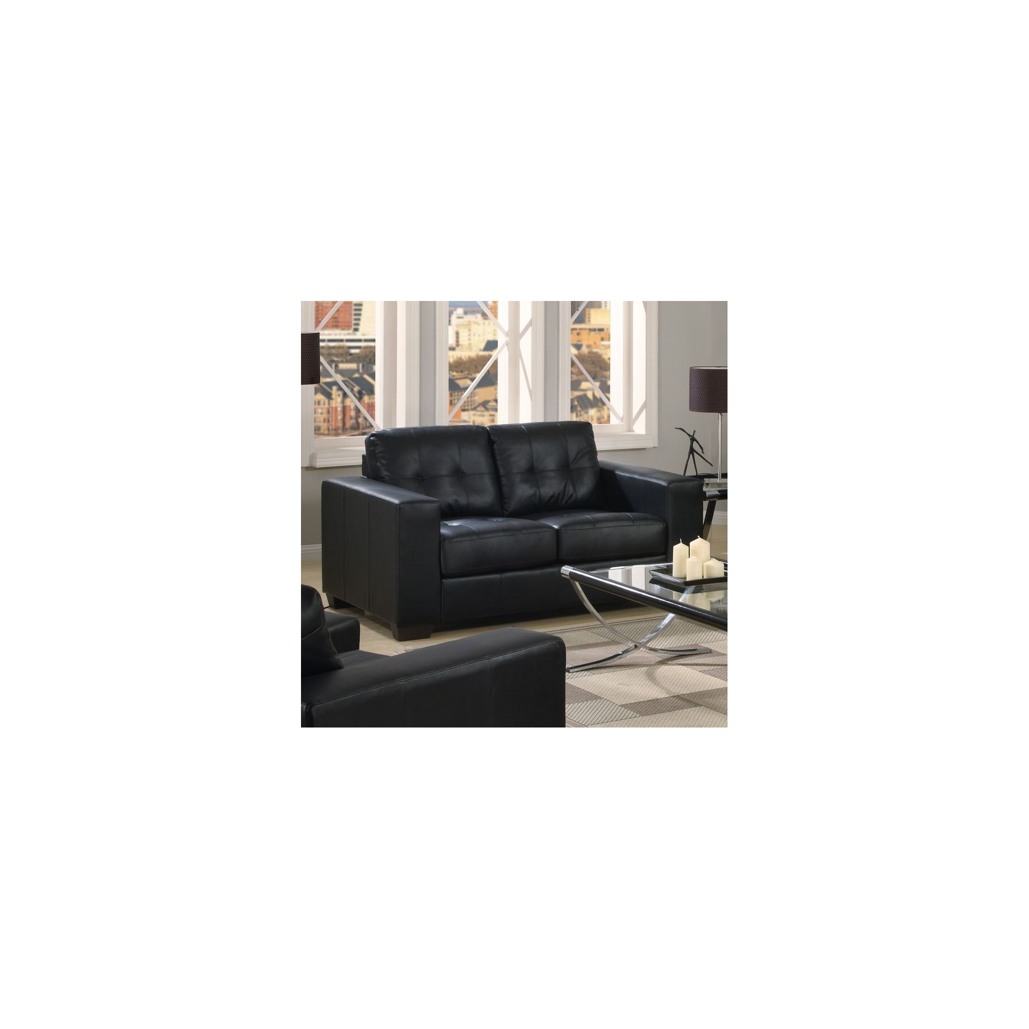 Furniture Link Gemona 2 Seater Sofa - Black at Tesco Direct