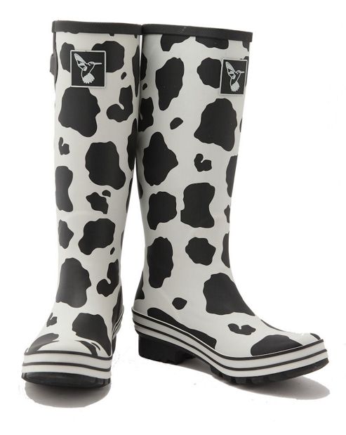 Image of Evercreatures Ladies Evergreen Wellies Cow Print Pattern 8