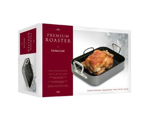 Image of "master Class Heavy Duty 36cmx27cmx7.5cm Ns Roaster With Rack & Cast Handle, Gift Boxed"