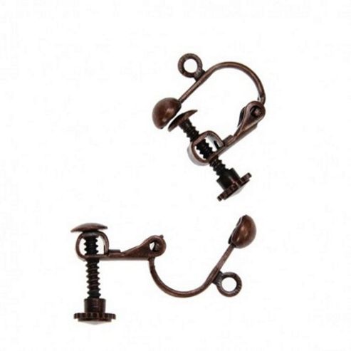 Image of Screw On Hinged Earring With Loop - Copper - 2 Pack