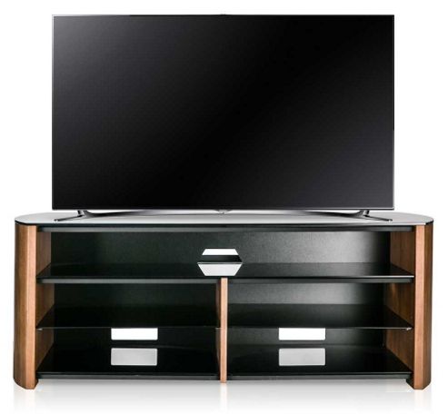 Image of Alphason Finewoods Fw1350sb-w Walnut Tv Stand With Soundbar Shelf