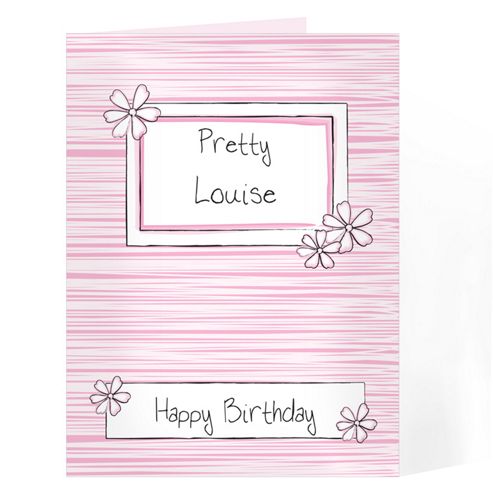Image of Personalised Pink Flower Label Card