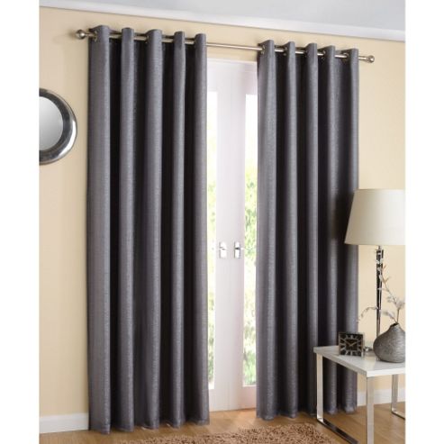 Image of Enhanced Living Santiago Eyelet Grey Curtains 162x229cm