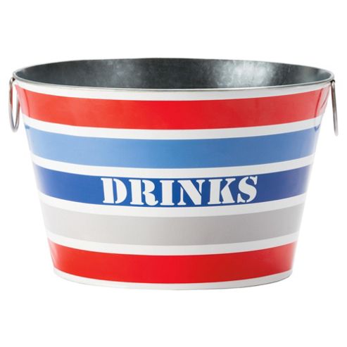Image of Tesco Striped Metal Drinks Bucket