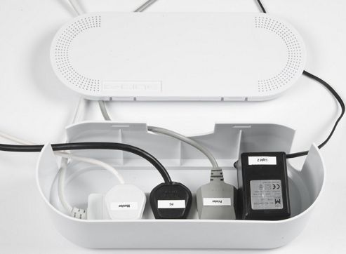 Image of Euctusmlwsw Small Cable Tidy Unit For 4 Way Extension Block In White