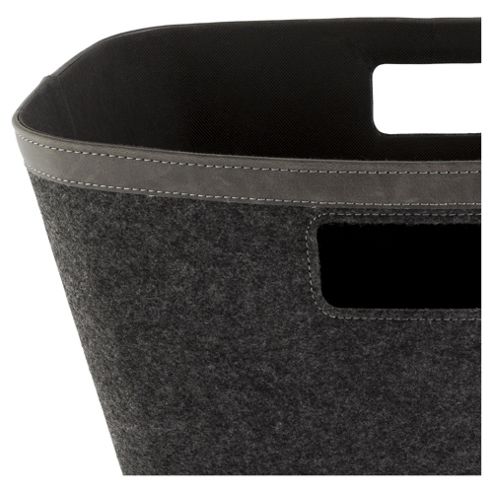 Image of Felt Magazine Basket With Handles