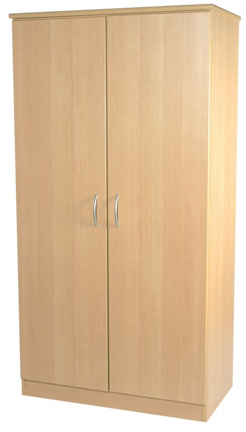 Image of Welcome Furniture Avon Plain Midi Wardrobe - Light Oak - 182.5cm H X 95.5cm W