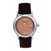"Cross Chicago Men's Round, stainless steel/leather Watch"
