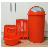 Kitchen Set with Bullet Bin, Red.
