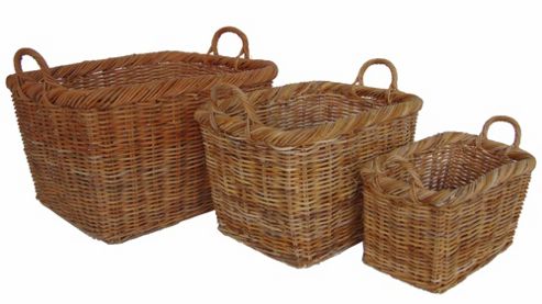 Image of Wicker Valley Lacak Rattan Storage Basket (set Of 3)