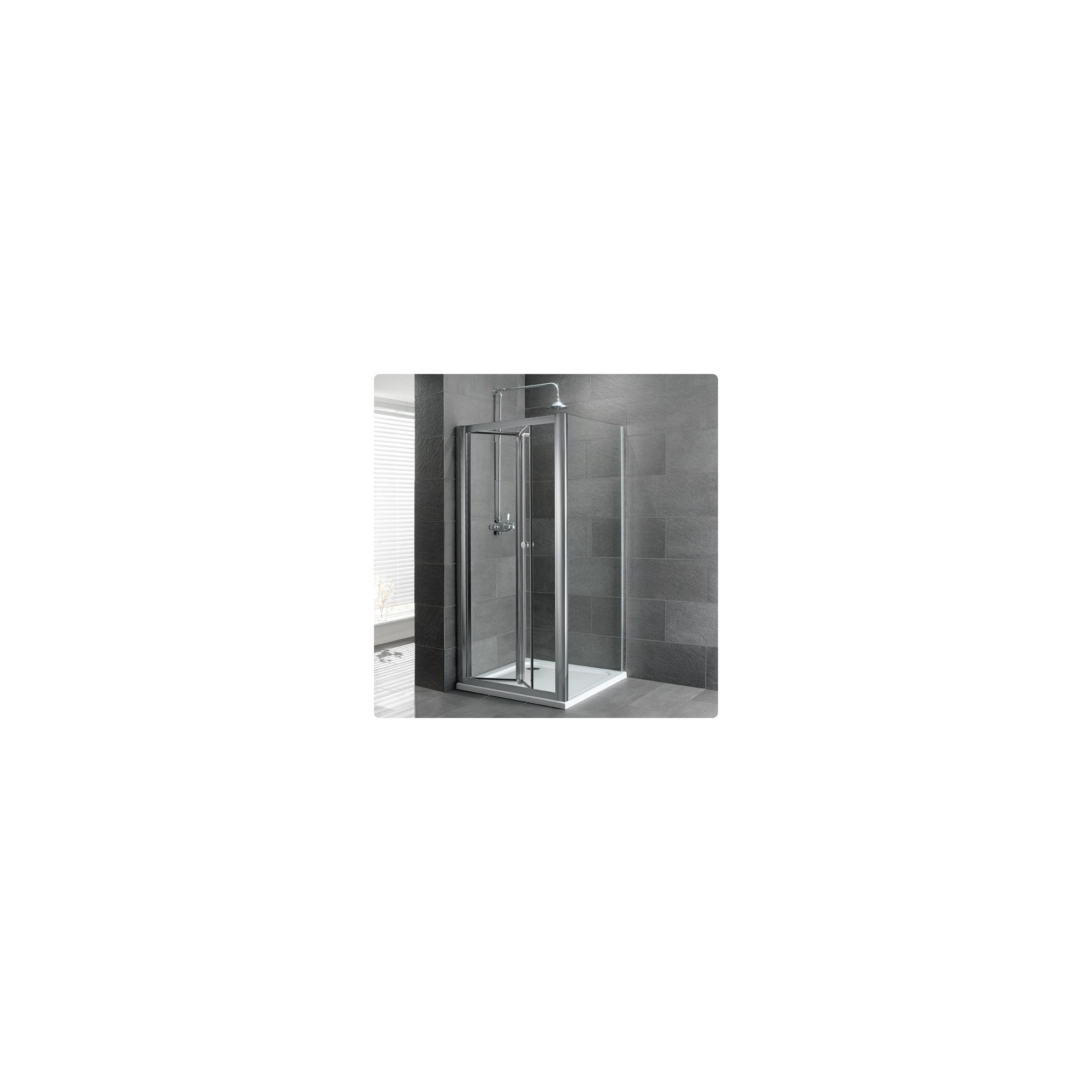 Duchy Select Silver Bi-Fold Door Shower Enclosure, 800mm x 760mm, Standard Tray, 6mm Glass at Tesco Direct