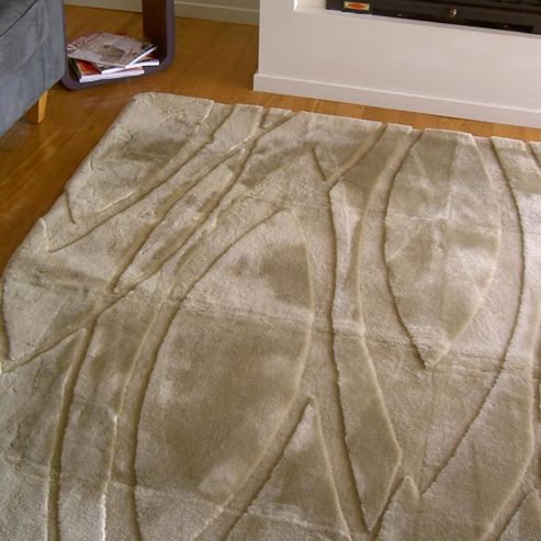 Image of Bowron Sheepskin Shortwool Design Curves Rug - 180cm H X 120cm W X 1cm D
