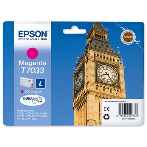 Image of Epson T7033 Standard Ink Cartridge For Epson Workforce Pro 4000 Series - Magenta