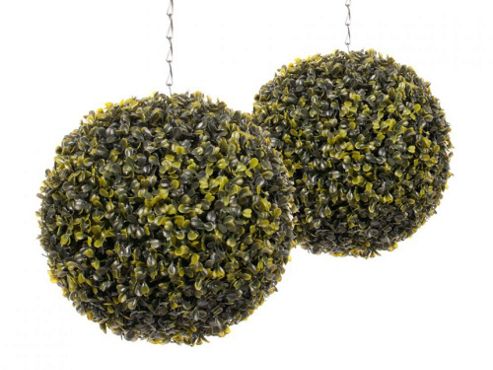 Image of Artificial 29cm Diameter Boxwood Ball Topiary X 2