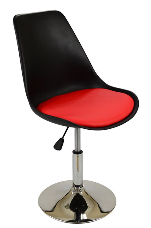 Image of Tulip Dining Black Seat Red Cushion