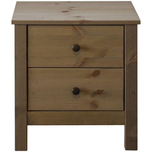 Image of Nature - Solid Wood 2 Drawer Bedside Cabinet - Light Stain