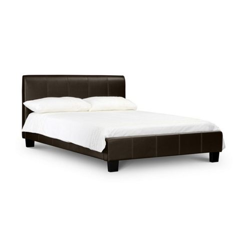 Image of Queen Double Brown Leather Bed Frame