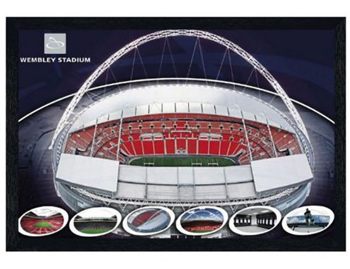 Image of The Home Of English Football Black Wooden Framed Wembley Stadium Poster