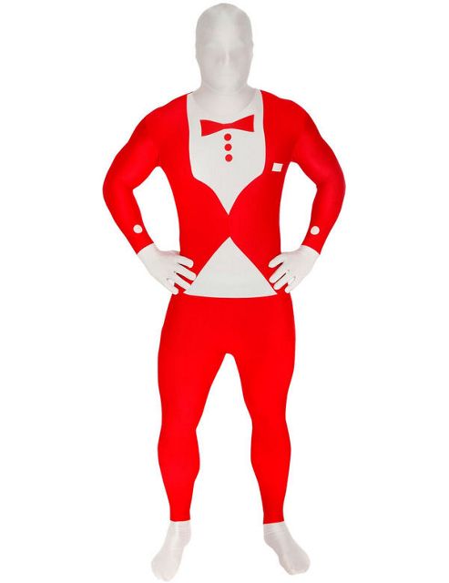 Image of Morphsuit Tuxedo Red - Adult Costume Size: 34-36