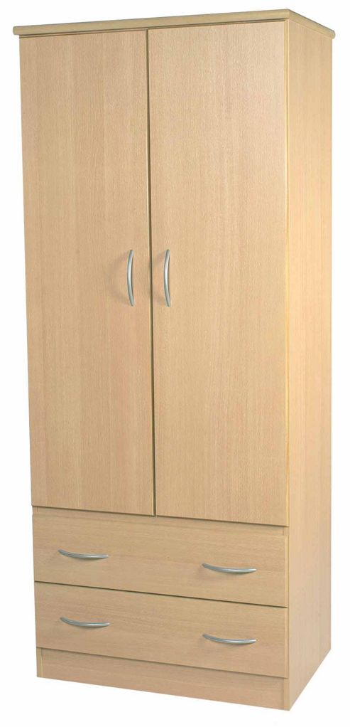 Image of Welcome Furniture Avon 2 Drawer Robe - 95.5 Cm - Beech
