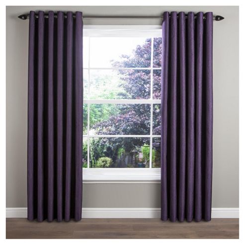 Image of Ripple Lined Eyelet Curtains W229xl229cm (90x90") - - Plum