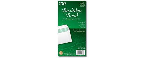 Image of Basildon Bond Envelopes Recycled Wallet Peel And Seal 100gsm Dl White Ref F80275 [pack 100]