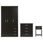 Ashton 3 Door Wardrobe Set Black Ash