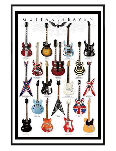 Image of A Collector's Paradise Gloss Black Framed Guitar Heaven Poster