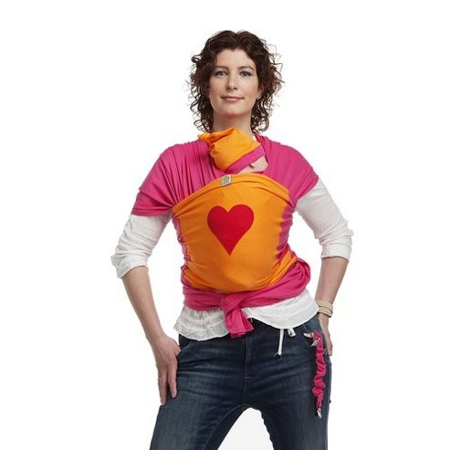 Image of Bykay Medium Designer Baby Carrier (orange/red Heart)