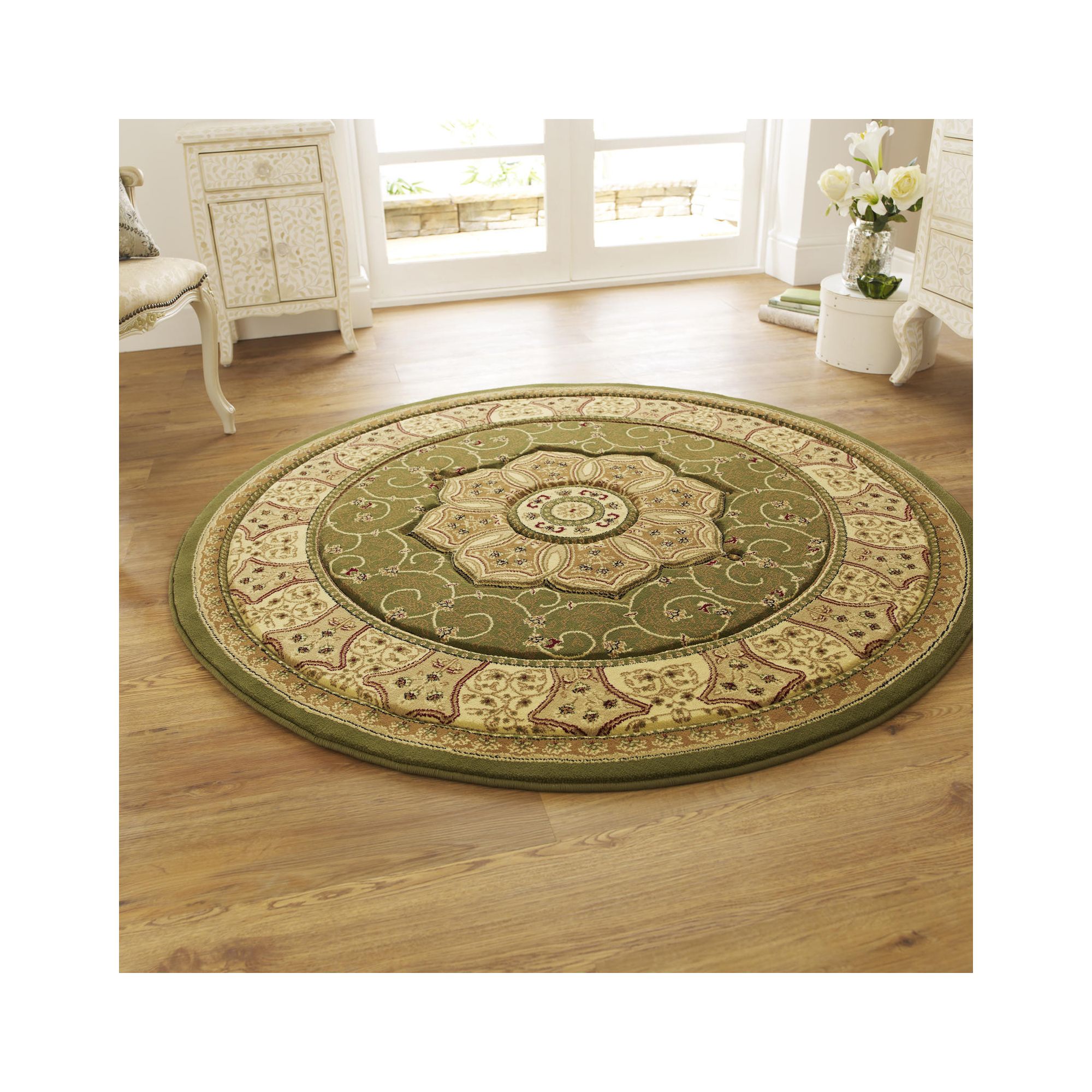Oriental Carpets & Rugs Heritage 4400 Green Rug - 280cm x 380cm at Tesco Direct