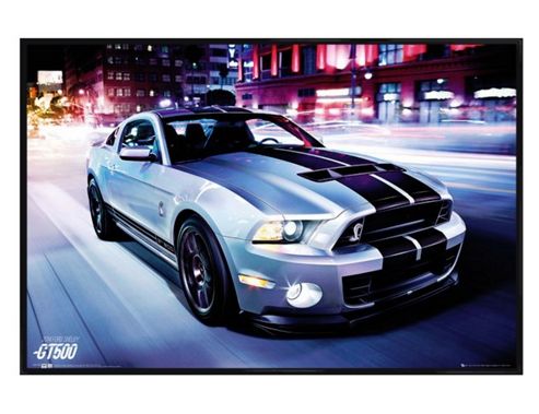 Image of Gloss Black Framed Ford Shelby Gt500 Poster