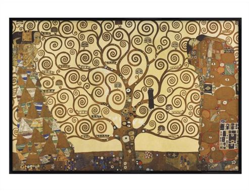 Image of Gustav Klimt Gloss Black Framed The Tree Of Life, Stoclet Frieze Poster