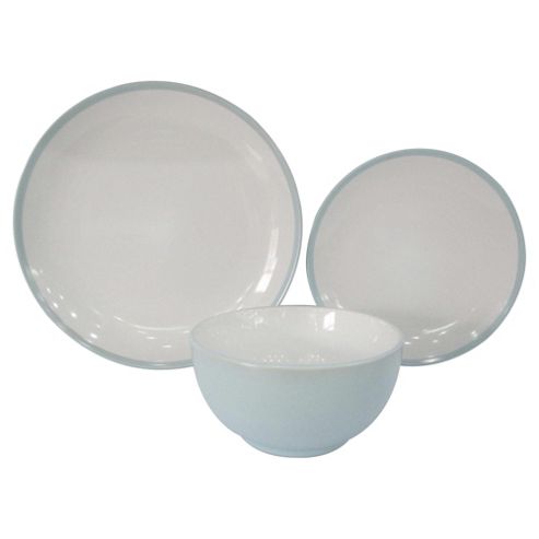Buy Two Tone Stoneware 12 Piece Dinner Set, Duck Egg from our Dinner