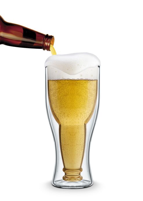Image of Bottoms Up Bottle Shaped Beer Glass