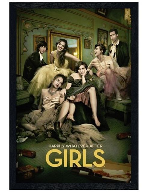 Image of Black Wooden Framed Girls Season 3 Poster